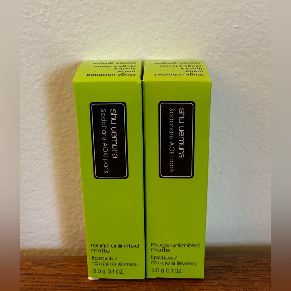 2x Shu Uemura Rouge Unlimited Matte Lipstick MIKAN GINGER Sadaharu AOKI Paris